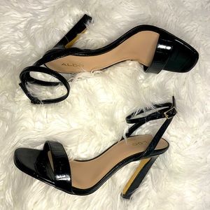 PU leather strap heels size 7